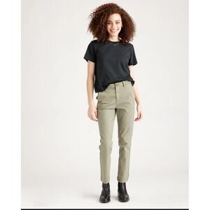 Quince Women's Organic Cotton Twill Girlfriend Chino Pants Size 31 Olive Green